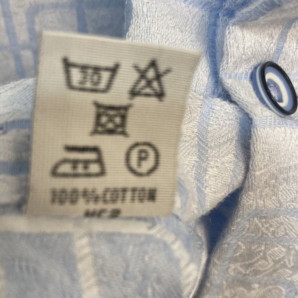 Curtis Chelsea Mens Dress Shirt Sz Large Blue w/Designs & Faint Paisley Pattern - Picture 9 of 9